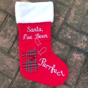 Christmas stocking for pet with bell plaid
